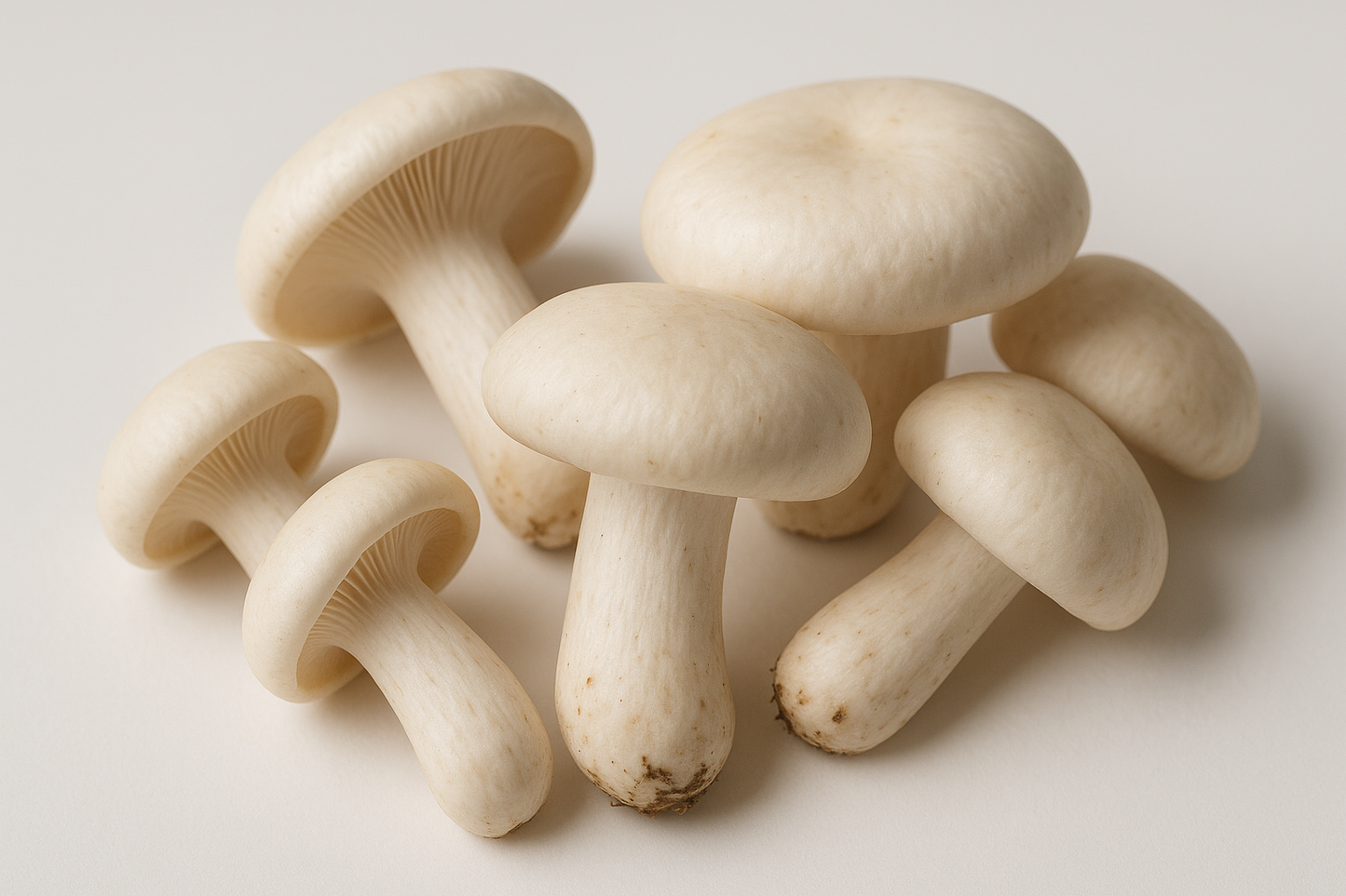 generate me product bimage for fresh milky mushrooms the should be natural and realistic