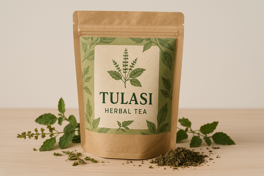 generate product images the images should so realisitic 
product  name : Tulasi Herbal Tea
